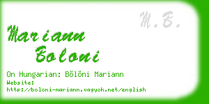 mariann boloni business card