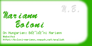 mariann boloni business card